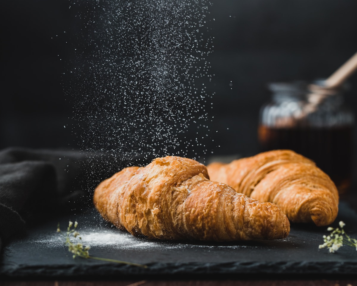 Fresh pastries on a cafe counter